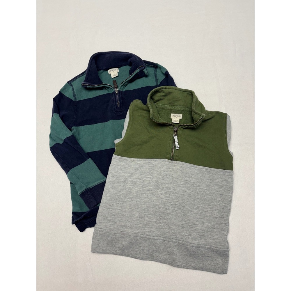 Preppy Casual Crewcuts Boys XS Multi Color Quarter Zip Pullover Lot of 2